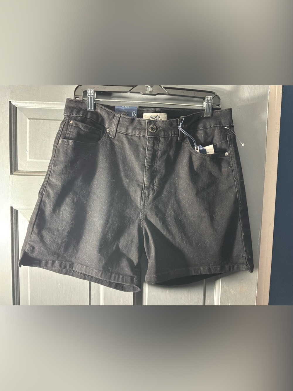 Angels Black Women's Denim Shorts - Classic Five-Pocket